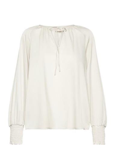 Fqbliss-Blouse Tops Blouses Long-sleeved White FREE/QUENT