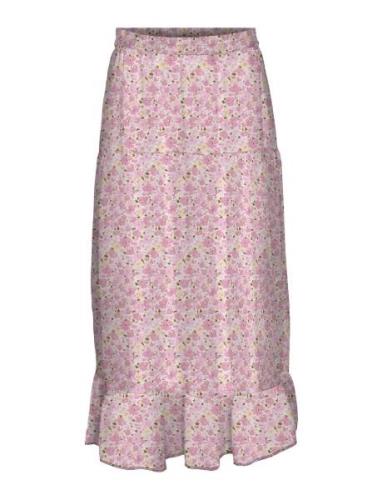 Vmsmilla H/W Ankle Skirt Wvn Ga Pitkä Hame Pink Vero Moda