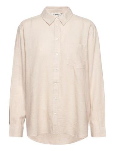 Onltokyo L/S Linen Blend Shirt Pnt Tops Shirts Long-sleeved Cream ONLY