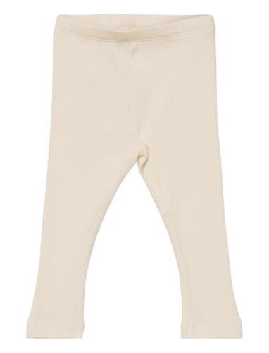 Leggings Rib Bottoms Leggings Cream Minymo