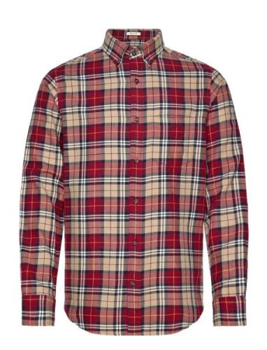 Reg Flannel Check Shirt Tops Shirts Casual Burgundy GANT