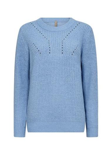 Sc-Glenda Tops Knitwear Jumpers Blue Soyaconcept