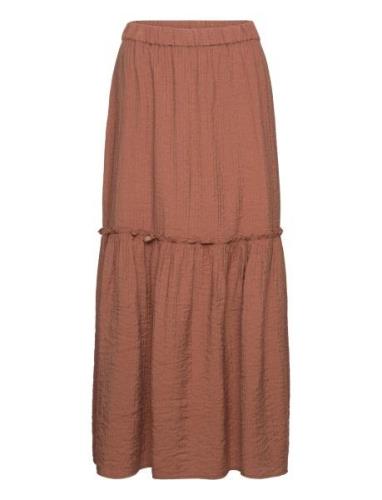 Skirt Andrea Pitkä Hame Brown Lindex