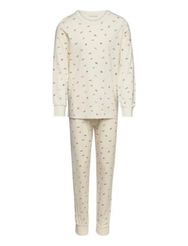 Pyjamas Boys Pyjamasetti Pyjama Beige Minymo