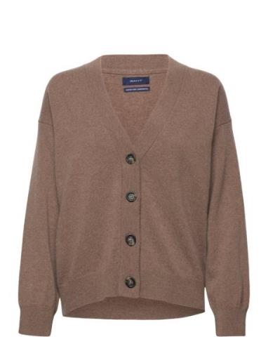 Superfine Lambswool Cardigan Tops Knitwear Cardigans Brown GANT