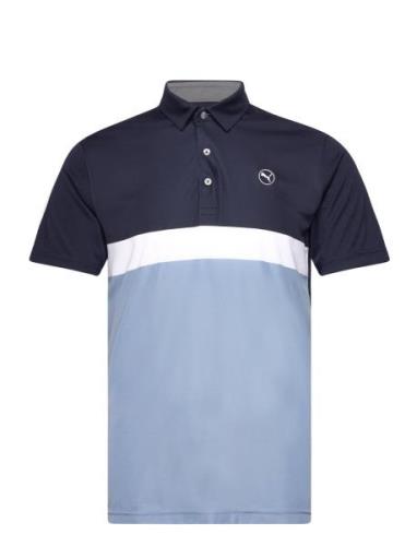 Pure Colorblock Polo Tops Polos Short-sleeved Navy PUMA Golf