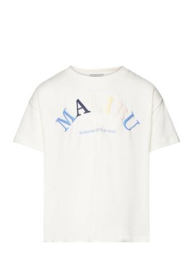 Over D Printed T-Shirt Tops T-shirts Short-sleeved White Tom Tailor