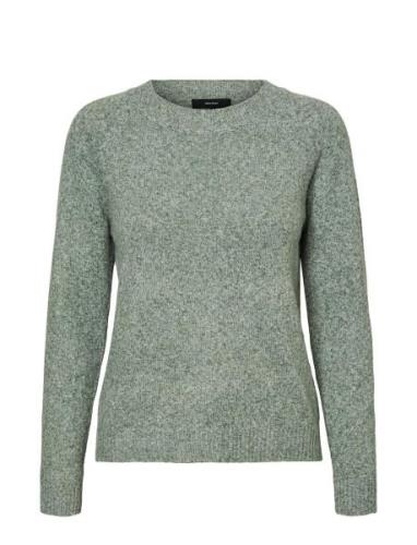 Vmdoffy Ls O-Neck Blouse Ga Noos Tops Knitwear Jumpers Green Vero Moda