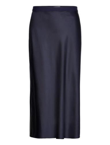 Hana Satin Skirt Designers Knee-length & Midi Blue Ahlvar Gallery