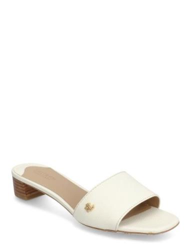 Fay Tumbled Leather Sandal Korolliset Sandaalit Cream Lauren Ralph Lau...