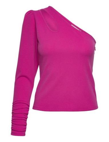 Selahgz Shoulder Tops T-shirts & Tops Long-sleeved Pink Gestuz