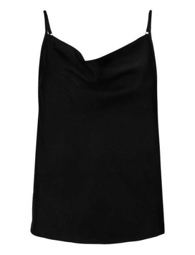 Satinasbzlumen Top Tops Blouses Sleeveless Black Bzr