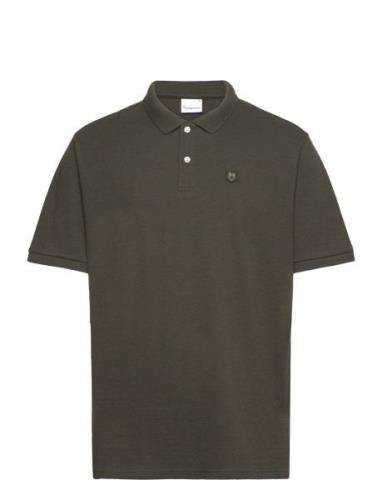 Basic Badge Polo - Gots/Vegan Tops Polos Short-sleeved Green Knowledge...