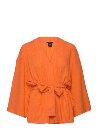 Kimono Kimmie Tops Blouses Long-sleeved Orange Lindex