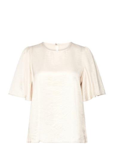 Slfreya 2/4 Top B Tops Blouses Short-sleeved Cream Selected Femme