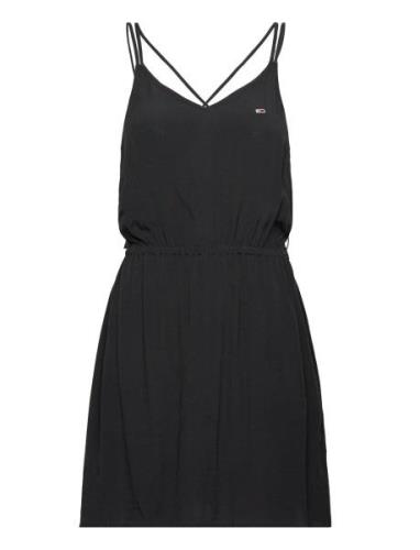 Tjw Essential Strappy Dress Lyhyt Mekko Black Tommy Jeans