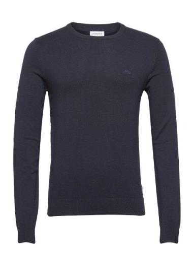 Ecovero L/S O-Neck Knit Tops Knitwear Round Necks Navy Lindbergh