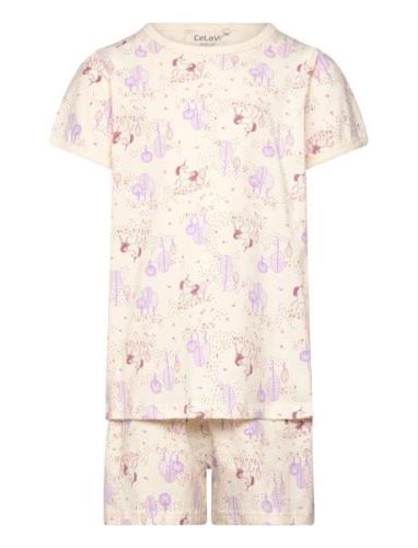 Pyjamas Ss W. Aop Pyjamasetti Pyjama Multi/patterned CeLaVi