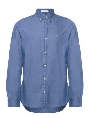 Slim Indigo Bd Tops Shirts Casual Blue GANT