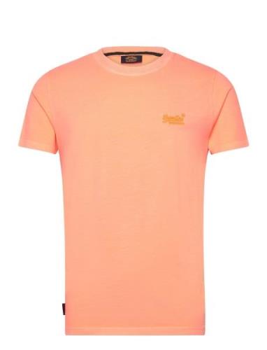 Essential Logo Emb Neon Tee Tops T-shirts Short-sleeved Orange Superdr...