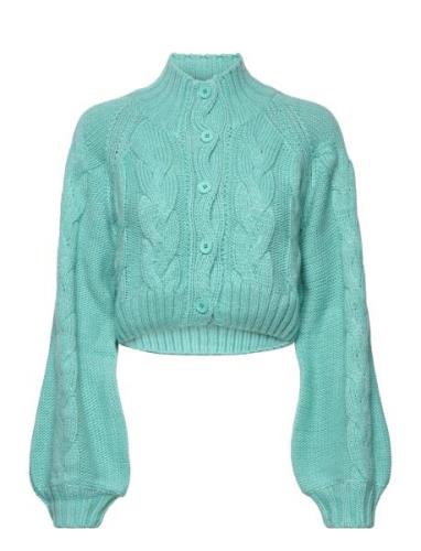 Short Cardigan Tops Knitwear Cardigans Blue Barbara Kristoffersen By R...