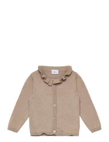 Nmftiglitter Ls Knit Card Tops Knitwear Cardigans Beige Name It