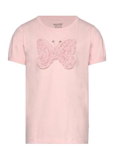 T-Shirt Ss Tops T-shirts Short-sleeved Pink Minymo