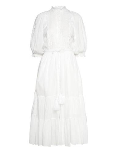 Cotton Slub Midi Dress Designers Knee-length & Midi White By Ti Mo