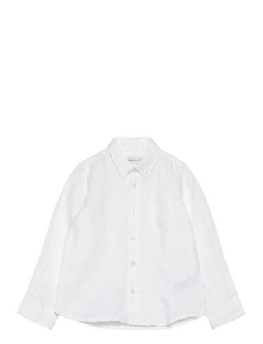 Reg. Linen Ls B.d. Shirt Tops Shirts Long-sleeved Shirts White GANT