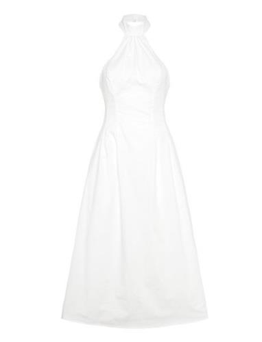 Genevieve Poplin Midi Dress Maksimekko Juhlamekko White Bardot