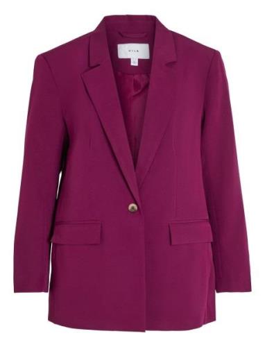 Viangey Big Shoulder Blazer Blazers Single Breasted Blazers Purple Vil...