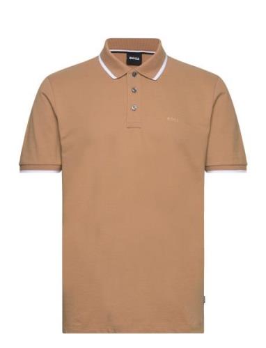 Parlay 190 Tops Polos Short-sleeved Beige BOSS