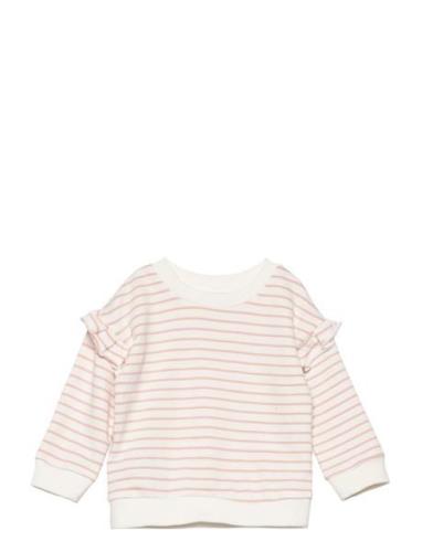 Ruffled Striped Sweatshirt Tops Sweat-shirts & Hoodies Sweat-shirts Pi...