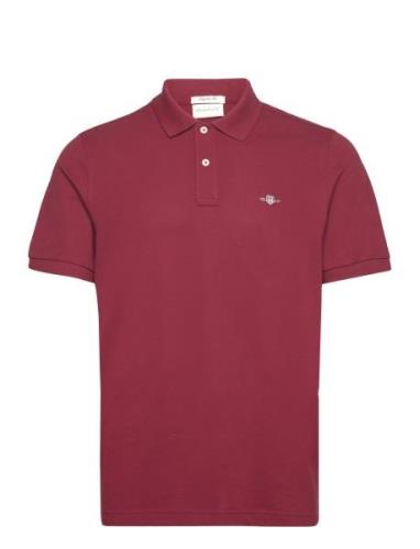 Reg Shield Ss Pique Polo Tops Polos Short-sleeved Burgundy GANT