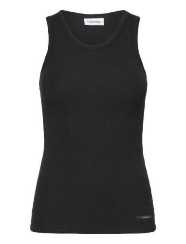 Modal Rib Tank Top Tops T-shirts & Tops Sleeveless Black Calvin Klein