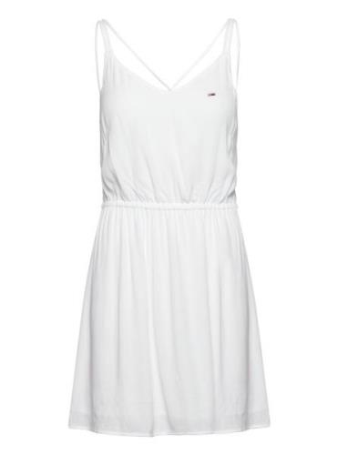 Tjw Essential Strappy Dress Lyhyt Mekko White Tommy Jeans