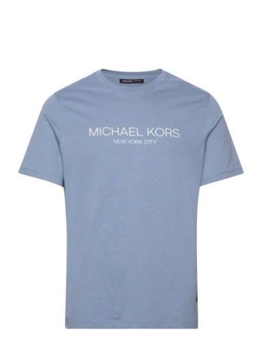 Fd Modern Tee Tops T-shirts Short-sleeved Blue Michael Kors