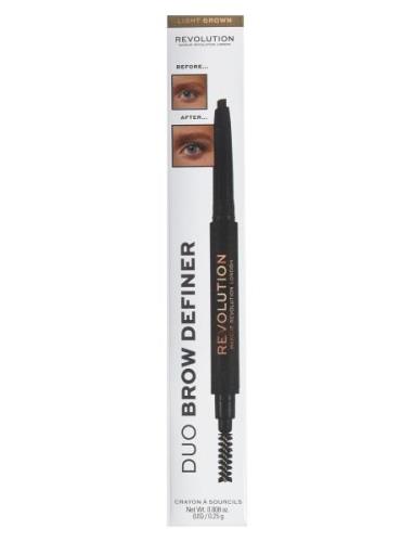 Makeup Revolution Duo Brow Definer Pencil Light Kulmakynä Meikki Brown...