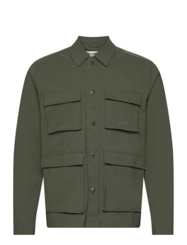 Nylon Overshirt Tops Overshirts Green Resteröds