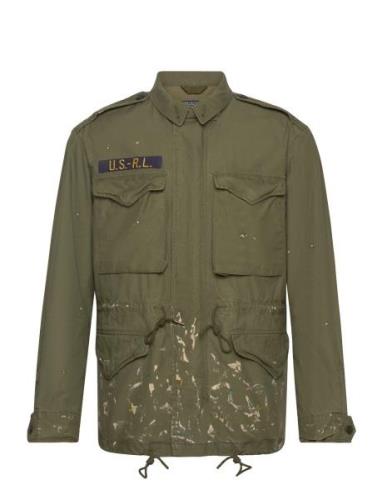 Paint-Splatter Twill Field Jacket Ohut Takki Khaki Green Polo Ralph La...