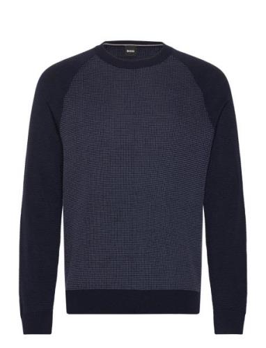 H-Dairon Tops Knitwear Round Necks Blue BOSS