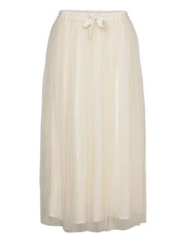 Tulle Skirt Polvipituinen Hame Cream A-View