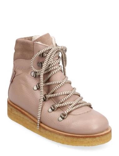 Boots - Flat Nauhalliset Talvikengät Pink ANGULUS