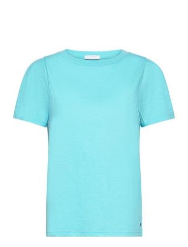 T-Shirt With Pleats Tops T-shirts & Tops Short-sleeved Blue Coster Cop...