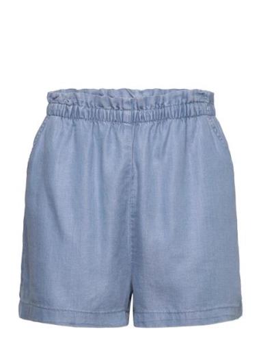 Lyocell Shorts With Elasticated Waist Bottoms Shorts Blue Mango