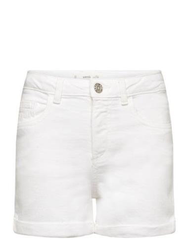 Rolled-Up Hem Denim Shorts Bottoms Shorts White Mango