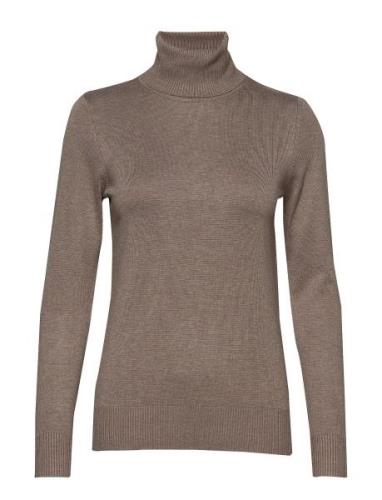 J2046, Milasz Rollneck Pullover Tops Knitwear Turtleneck Brown Saint T...