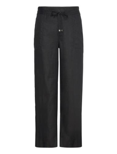 Linen Wide-Leg Pant Bottoms Trousers Wide Leg Black Lauren Women