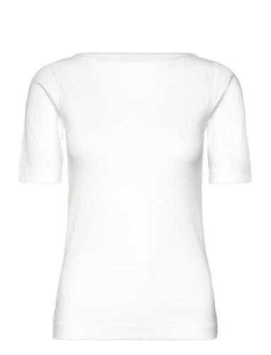 T-Shirts Tops T-shirts & Tops Short-sleeved White Esprit Casual