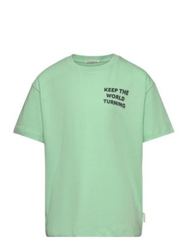 Over Printed T-Shirt Tops T-shirts Short-sleeved Green Tom Tailor